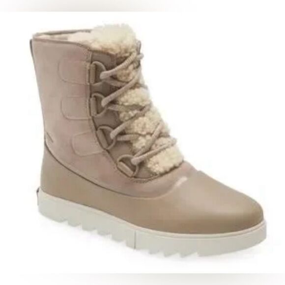 Sorel Joan of Arctic Next Lite taupe tan fur lined wedge waterproof snowboot 7.5 - Picture 4 of 12